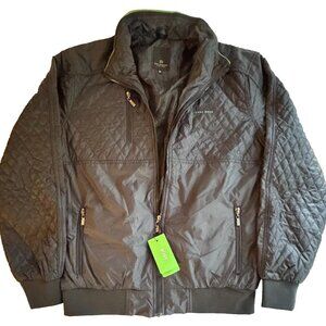 BOSS Men’s Lightweight Quilted Bomber Jacket Coat Sz XL – Navy Blue